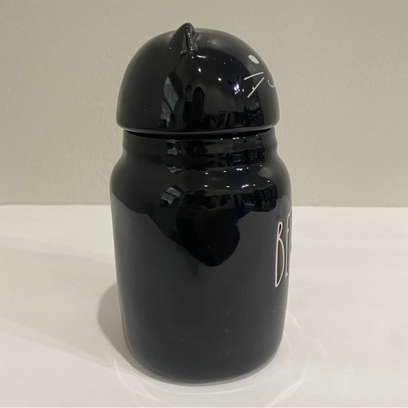 Rae Dunn Cat Beware tall storage ceramic canister - halloween - holiday - Picture 4 of 11